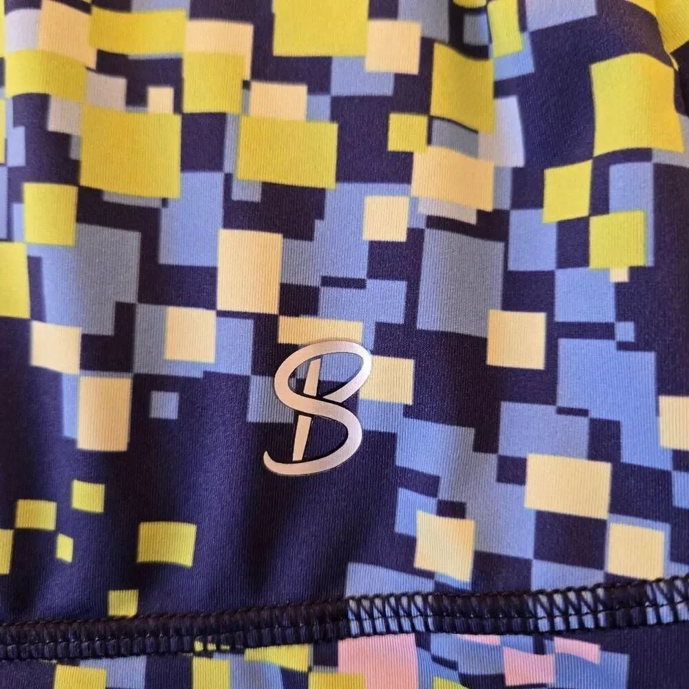 Sofibella Womens Mixed Pixel UV Navy Pink Tennis Pickleball Athletic Skort 2X